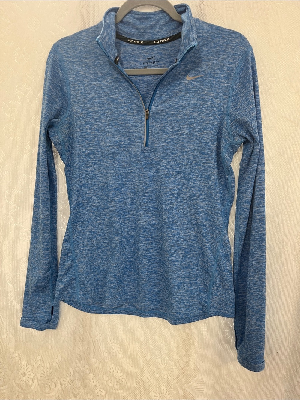 Nike Women’s Heathered Blue Dri-FIT Quarter-Zip Pullover S